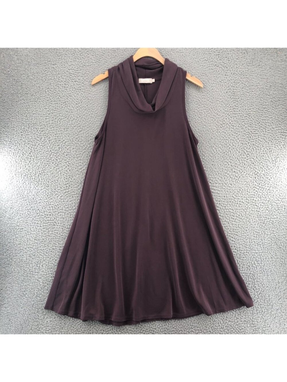 Nation LTD Dress Womens Large Purple Modal Blend Shift Cowl Neck Sleeveless Mini